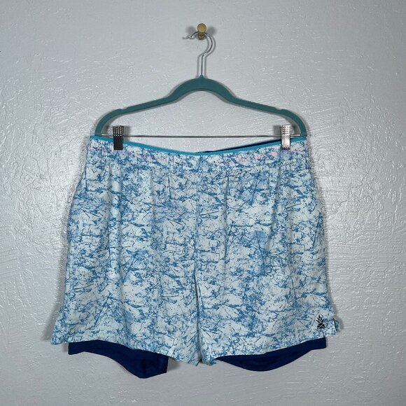 Chubbies Men XL Blue White Lined Classic Swim Trunk Short Pockets Drawstring - Picture 1 of 8